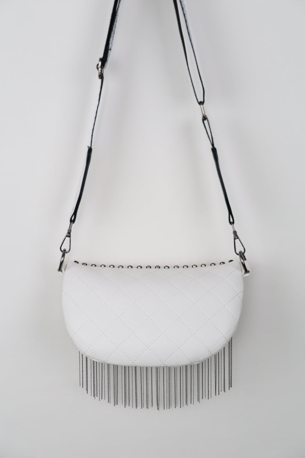 Edgy Leather Studded Sling Bag with Fringes | Must-Have Accessory