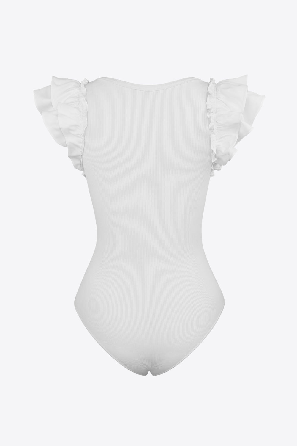 Ruffled Deep V-neckline Bodysuit