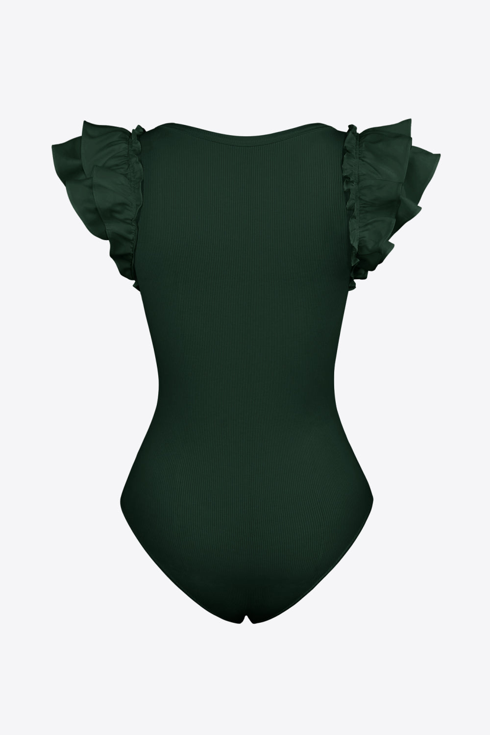 Ruffled Deep V-neckline Bodysuit