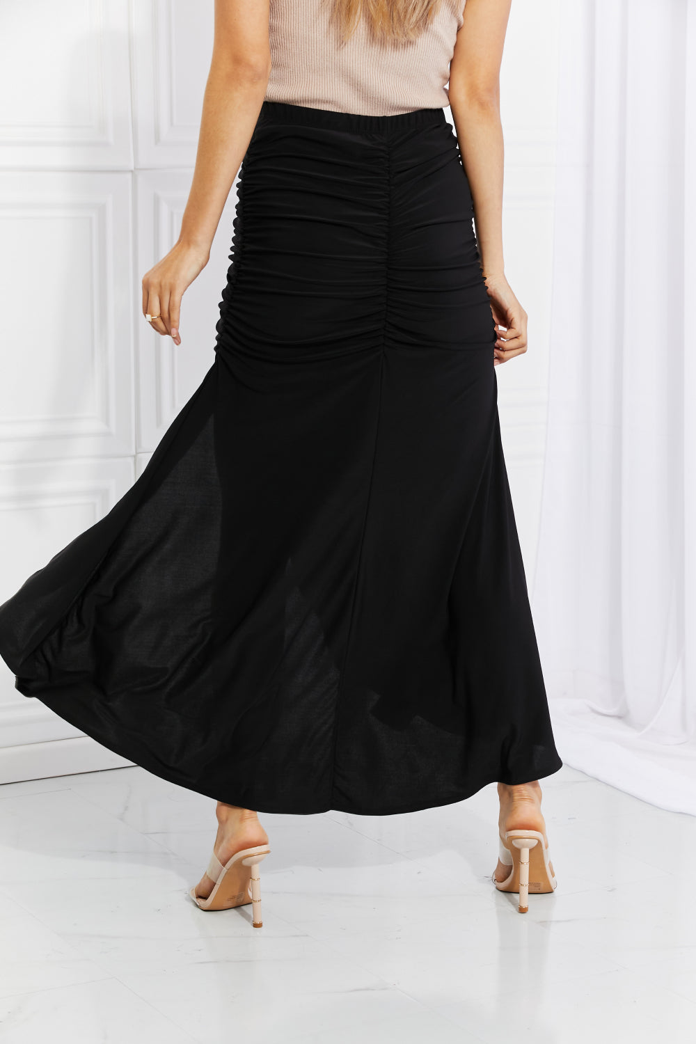 Versatile Full Size Black Maxi Skirt